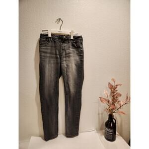 Yanuk Ruth Straight Leg Gray Jeans Women’s Size‎ 24 Mid-Rise Distressed Denim